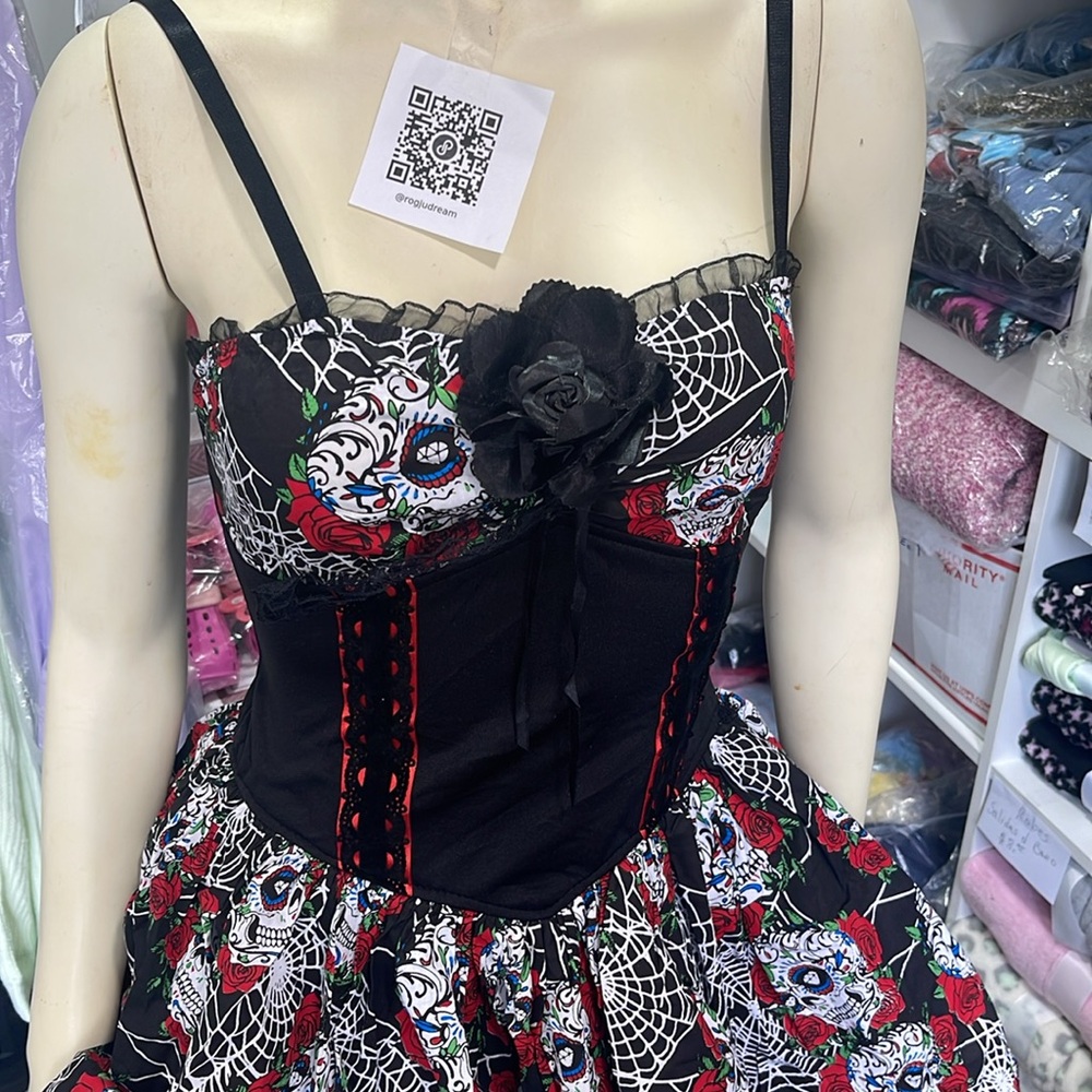 NEW Day of the Dead Sugar Skull Halloween Costume Dress